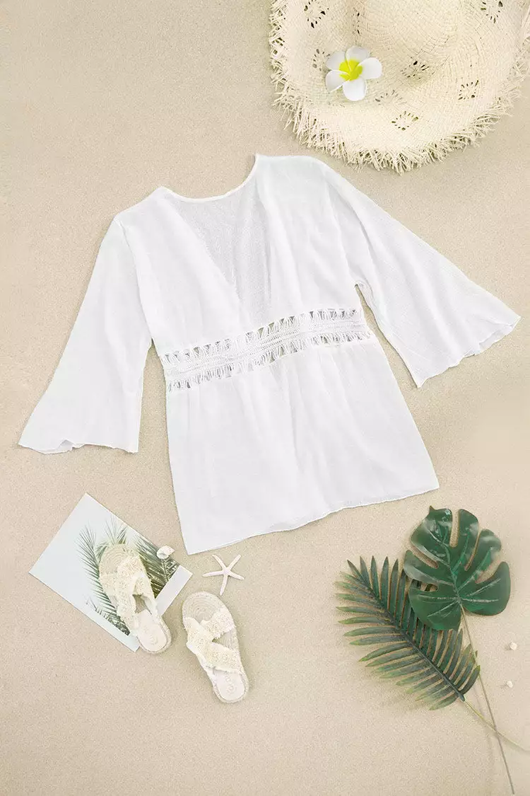 Cupshe Leila Crochet Tassel Drawstring Kimono 5 Cupshe Leila Crochet Tassel Drawstring Kimono - Image 5