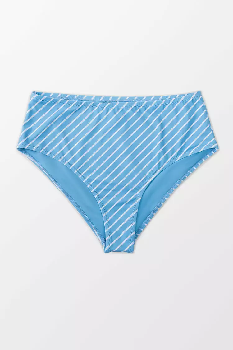 Cupshe Julie Blue Striped Plus Size Bikini Bottom 3 Cupshe Julie Blue Striped Plus Size Bikini Bottom - Image 3