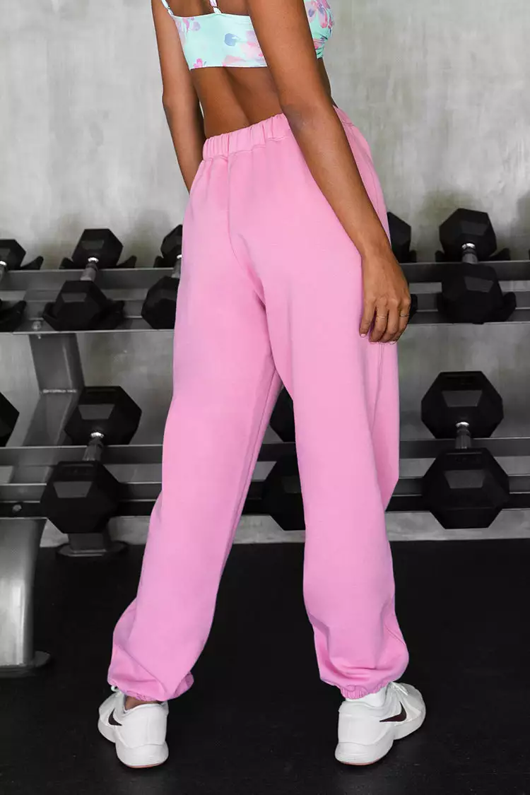 Cupshe Midnight Pink Drawstring Waist Sweatpants 3 Cupshe Midnight Pink Drawstring Waist Sweatpants - Image 3