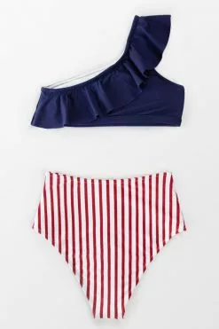 Cupshe One Shoulder Ruffle Striped Bikini 13 Cupshe One Shoulder Ruffle Striped Bikini -Deals Cupshe Store 2 8f22c5c9 1658 40e7 b32f 3175f821f75c