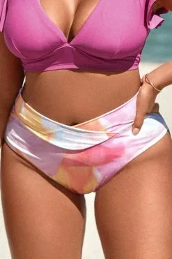 Cupshe Tinley Abstract Print Plus Size Bikini Bottom
