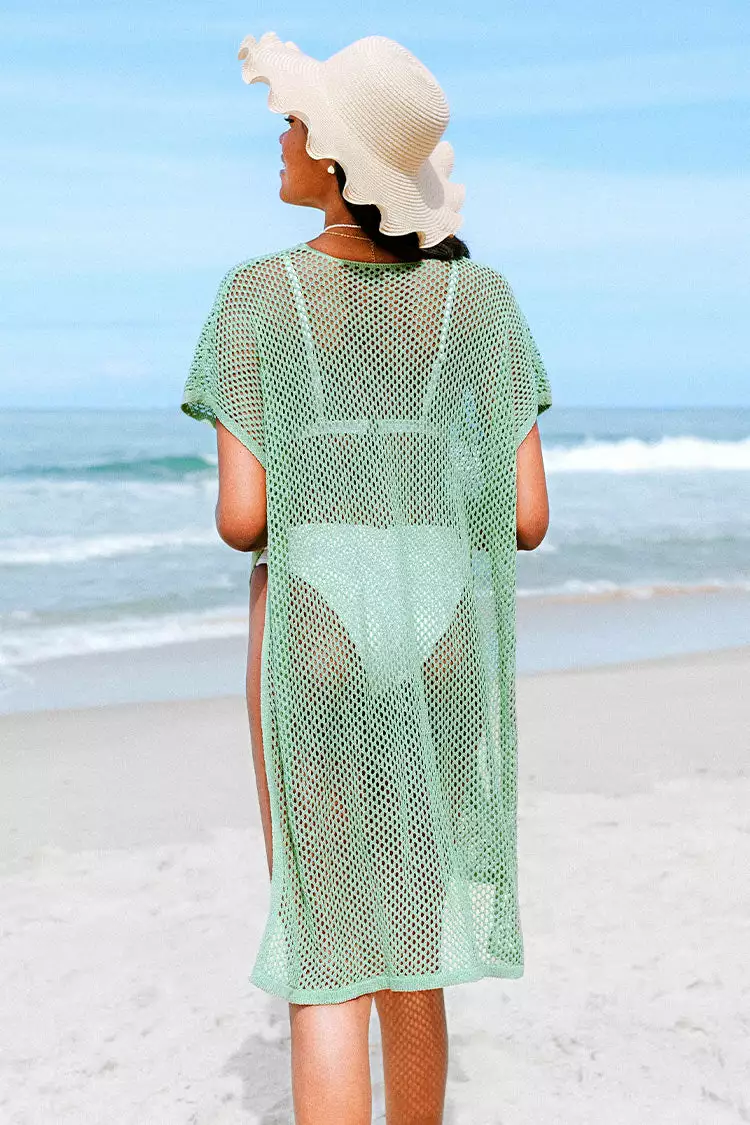 Cupshe Rosalyn Green Hollow Out Split Cover Up 2 Cupshe Rosalyn Green Hollow Out Split Cover Up - Image 2