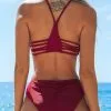 Cupshe Wine Red Strappy Bikini