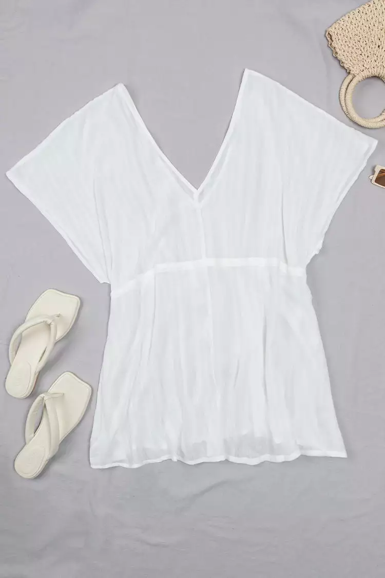 Cupshe Mattie White Drawstring Waist Cover Up 2 Cupshe Mattie White Drawstring Waist Cover Up - Image 2