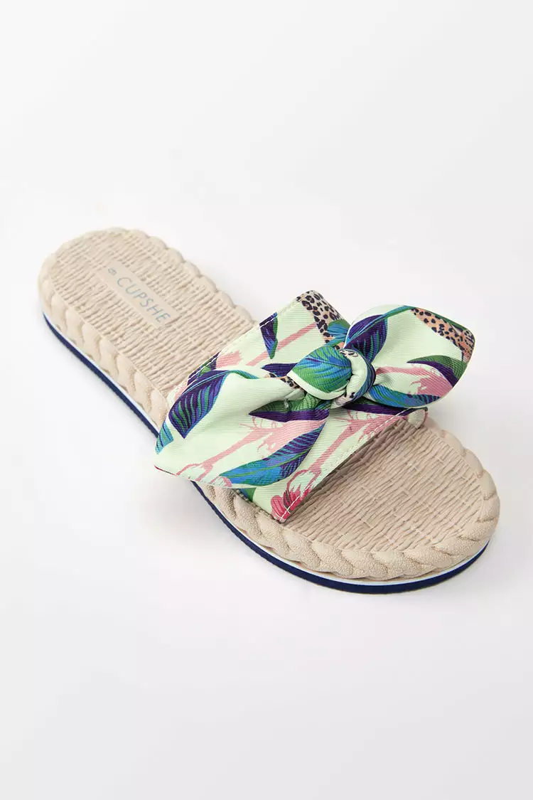 Cupshe Spring Fling Tropical Bow Knot Slide Sandals 2 Cupshe Spring Fling Tropical Bow Knot Slide Sandals - Image 2
