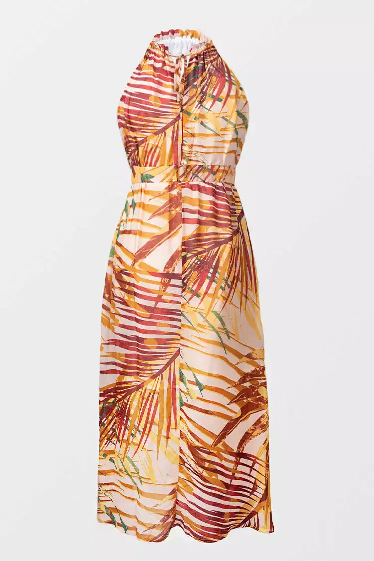 Cupshe Annabella Yellow Tropical Plants Dress 4 Cupshe Annabella Yellow Tropical Plants Dress - Image 4