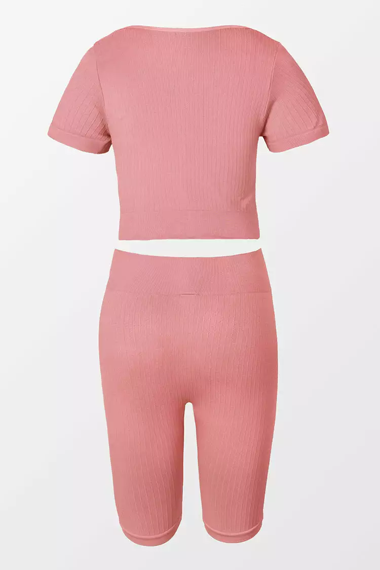 Cupshe Full Bloom Scoop Short Sleeve Matching Set 4 Cupshe Full Bloom Scoop Short Sleeve Matching Set - Image 4