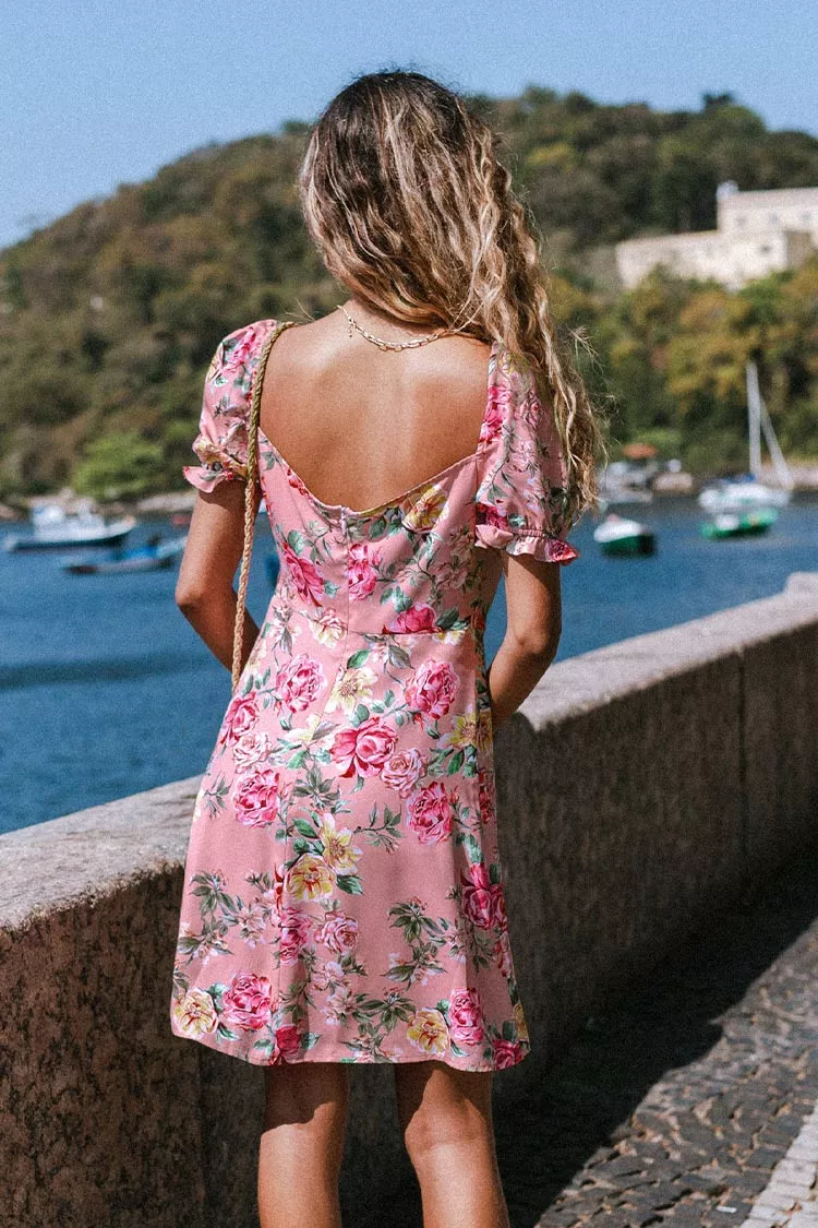 Cupshe Rosy Outlook Puff Sleeve Mini Dress 2 Cupshe Rosy Outlook Puff Sleeve Mini Dress - Image 2