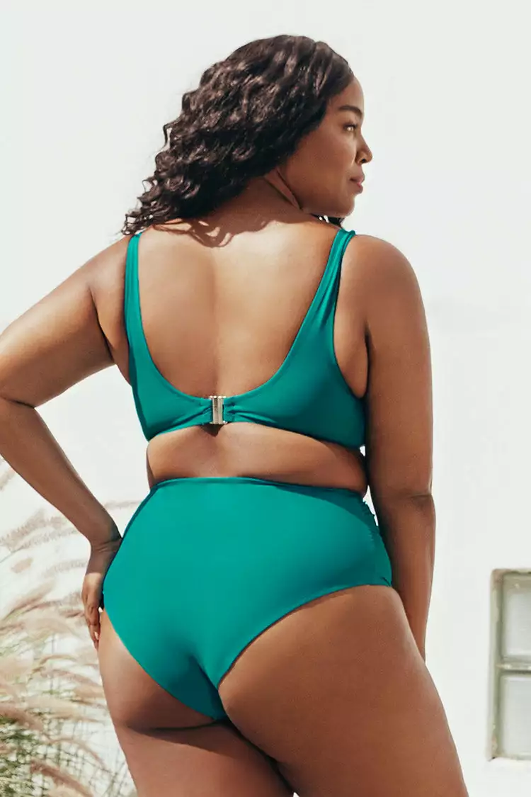 Cupshe Teal Plus Size Bikini 2 Cupshe Teal Plus Size Bikini - Image 2