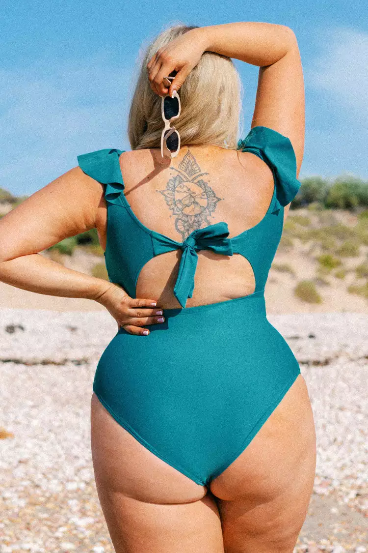Cupshe Ashley Ruffle Trim Plus Size One Piece Swimsuit 2 Cupshe Ashley Ruffle Trim Plus Size One Piece Swimsuit - Image 2
