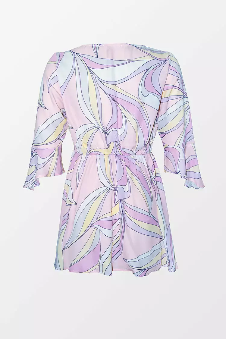 Cupshe Samantha Bell Sleeve Tie Waist Cover Up 4 Cupshe Samantha Bell Sleeve Tie Waist Cover Up - Image 4