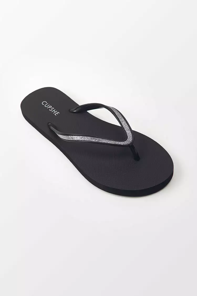 Cupshe Noire Minimalist Flip Flops 2 Cupshe Noire Minimalist Flip Flops - Image 2