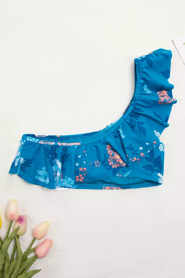 Cupshe Seafoam Garden Ruffled One Shoulder Bikini Top 2 Cupshe Seafoam Garden Ruffled One Shoulder Bikini Top - Image 2