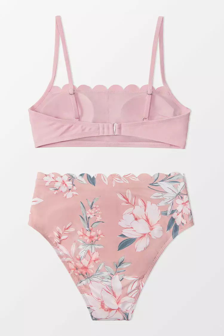 Cupshe Breana Floral Square Neck Back Hook High Waisted Bikini 4 Cupshe Breana Floral Square Neck Back Hook High Waisted Bikini - Image 4