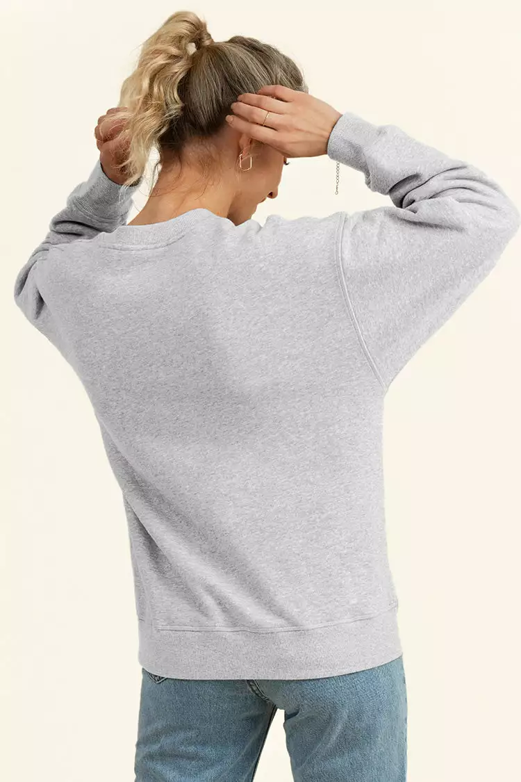 Cupshe Last Dance Gray Crewneck Sweatshirt 2 Cupshe Last Dance Gray Crewneck Sweatshirt - Image 2