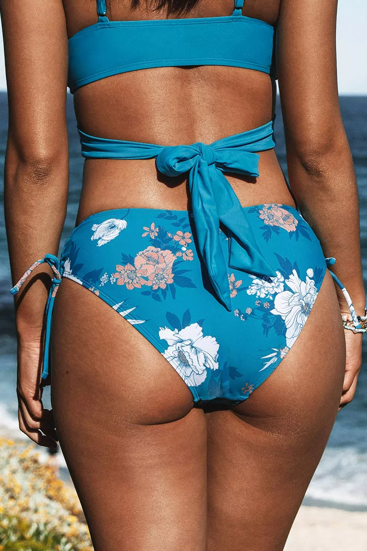 Cupshe Seafoam Garden Side Shirred Hipster Bikini Bottom 2 Cupshe Seafoam Garden Side Shirred Hipster Bikini Bottom - Image 2