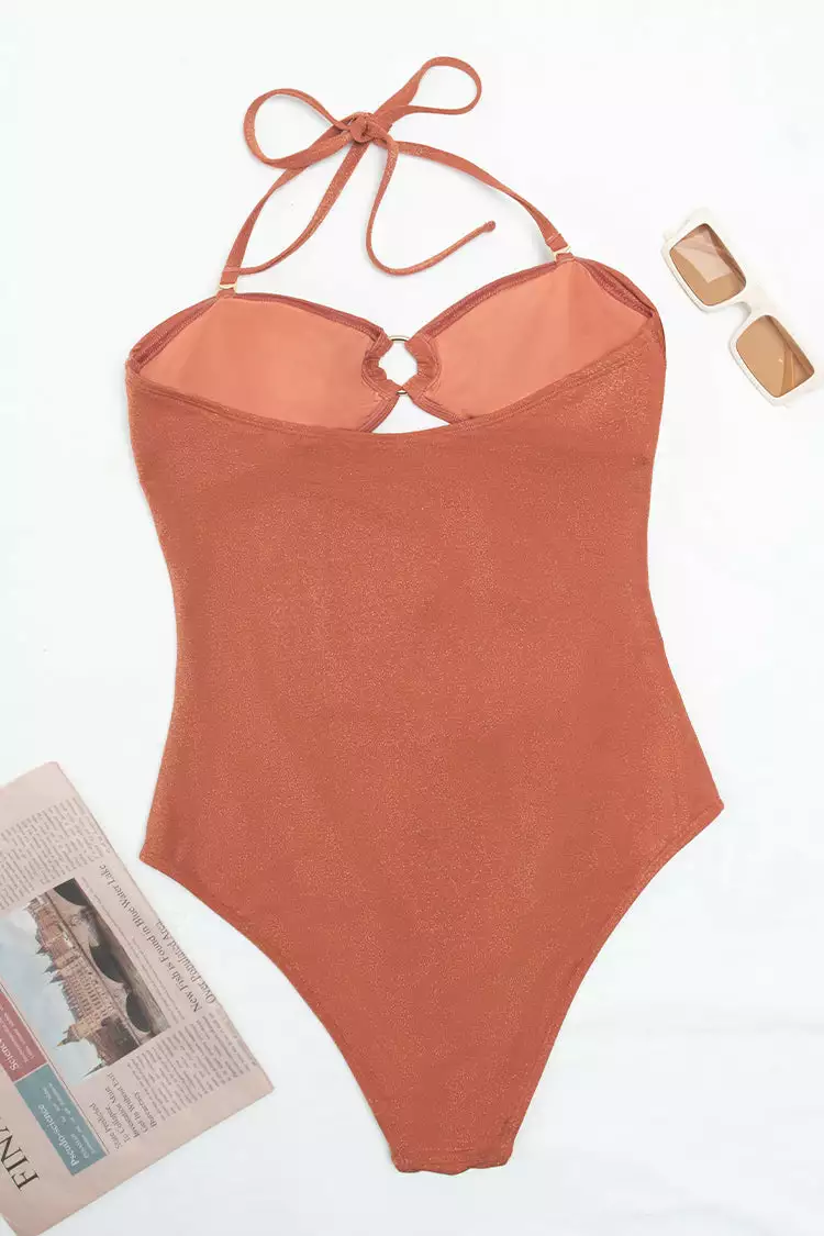 Cupshe Brook O-ring Halter Cut-out One Piece Swimsuit 5 Cupshe Brook O-ring Halter Cut-out One Piece Swimsuit - Image 5