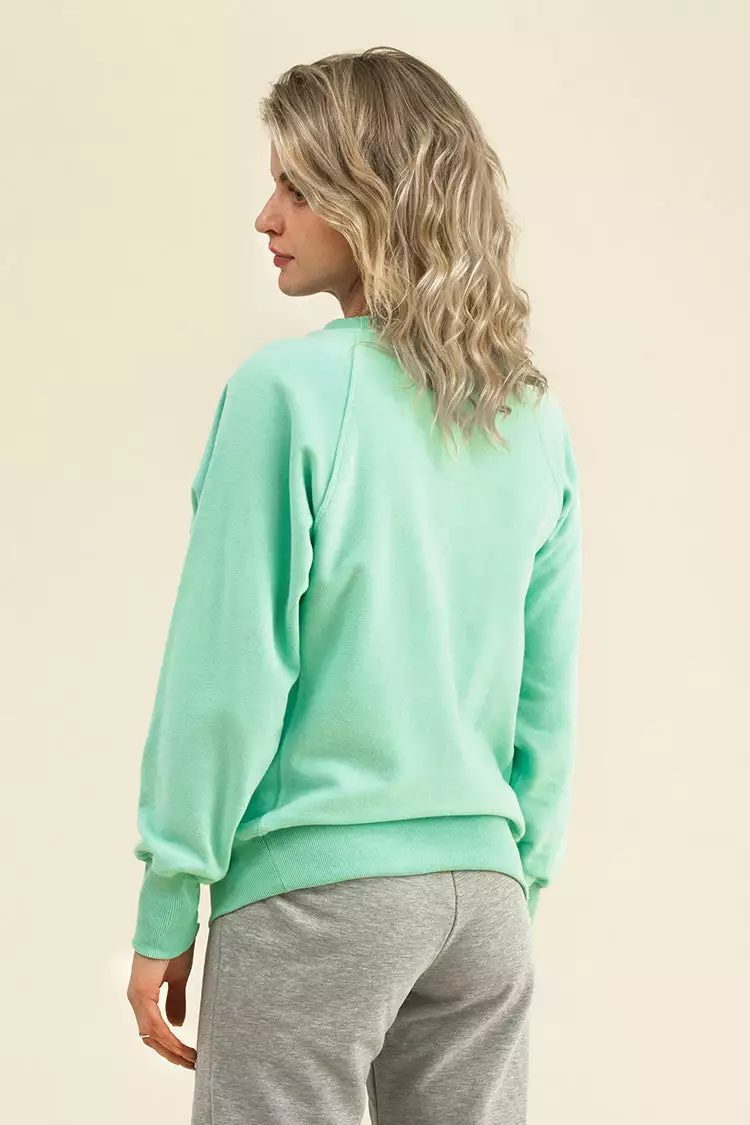 Cupshe High Dive Green Oversized Sweatshirt 2 Cupshe High Dive Green Oversized Sweatshirt - Image 2