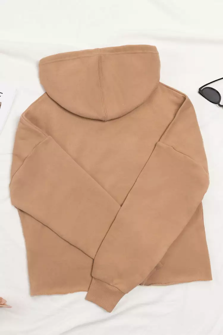 Cupshe Tangerine Drawstring Front Drop Shoulder Hoodie 4 Cupshe Tangerine Drawstring Front Drop Shoulder Hoodie - Image 4