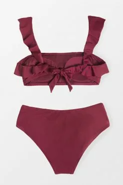 Cupshe Carla Burgundy Ruffle Belted Bikini -Deals Cupshe Store 2 bda8c64f 9948 4b2e 83ea c9089f573150