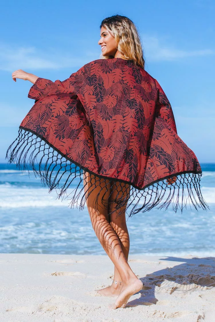 Cupshe Frankie Tropical Fringe Hem Kimono 2 Cupshe Frankie Tropical Fringe Hem Kimono - Image 2