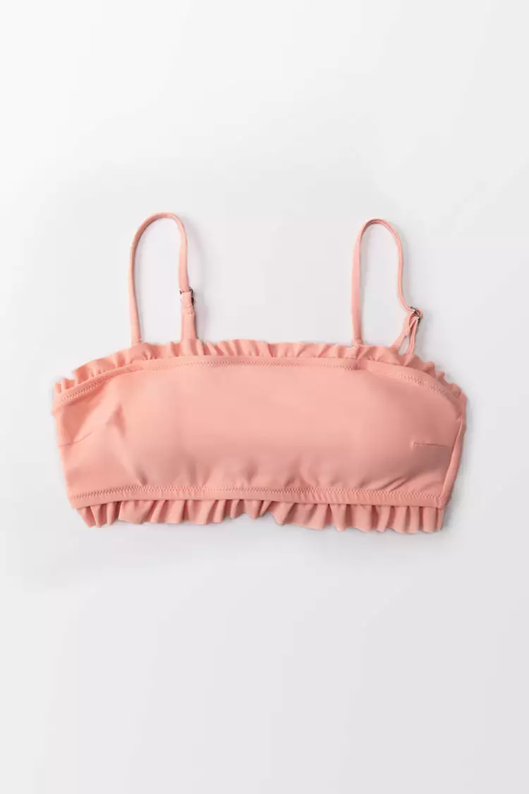 Cupshe Peach Pearl Ruffle Bandeau Bikini Top 3 Cupshe Peach Pearl Ruffle Bandeau Bikini Top - Image 3