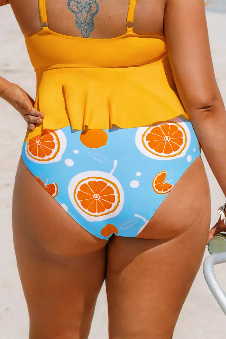 Cupshe Karlee Fruit Print High Waisted Plus Size Bikini Bottom 2 Cupshe Karlee Fruit Print High Waisted Plus Size Bikini Bottom - Image 2