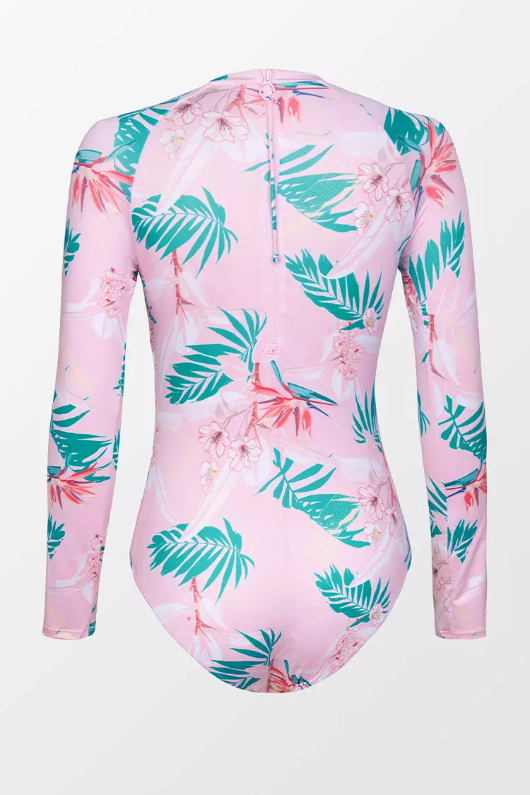 Cupshe Tatyana Hawaiian Print Long Sleeve One Piece Swimsuit 4 Cupshe Tatyana Hawaiian Print Long Sleeve One Piece Swimsuit - Image 4