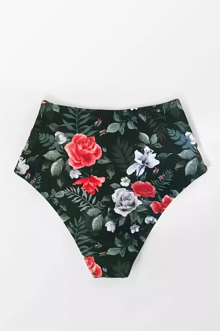 Cupshe Red Floral High-Waisted Bikini Bottom 4 Cupshe Red Floral High-Waisted Bikini Bottom - Image 4