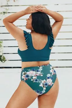 Cupshe Teal And Floral Ruffle Plus Size Bikini -Deals Cupshe Store 2 c649c23c 2d73 4c87 925b 582588d16367