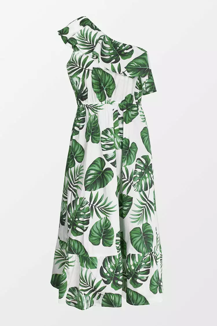 Cupshe Violet Tropical One Shoulder Ruffle Dress 2 Cupshe Violet Tropical One Shoulder Ruffle Dress - Image 2