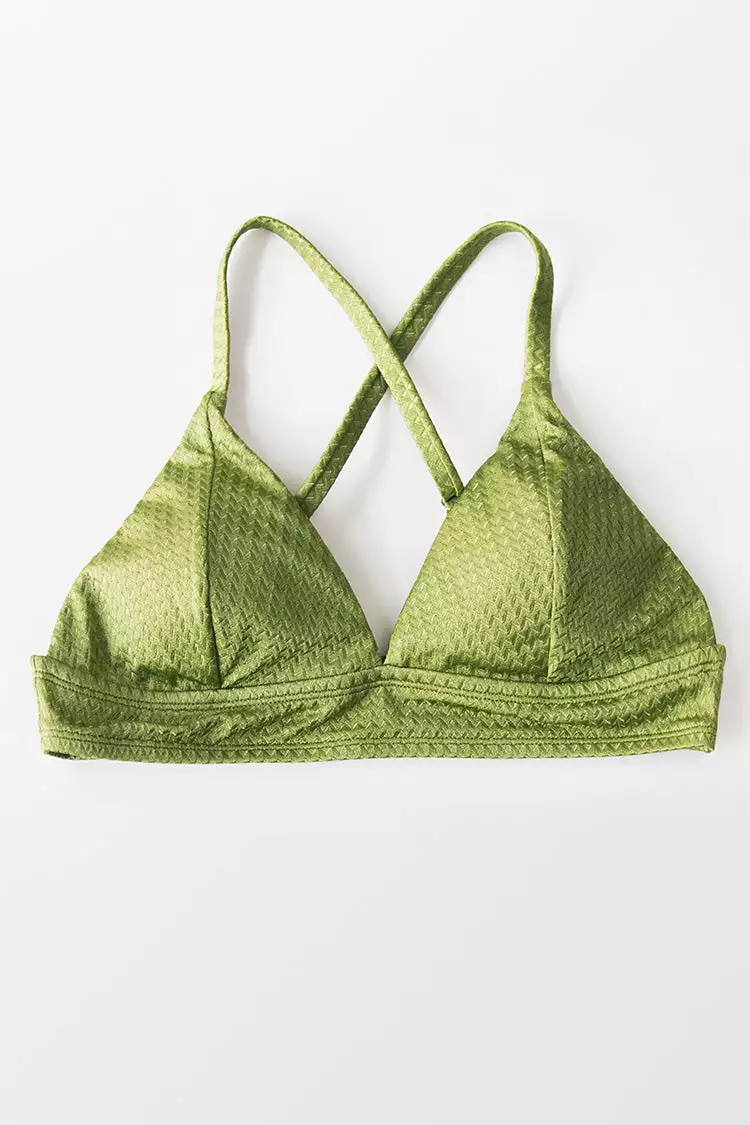 Cupshe Green Textured Triangle Bikini Top 3 Cupshe Green Textured Triangle Bikini Top - Image 3