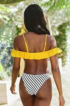 Cupshe Yellow And Striped Ruffle Cold Shoulder Bikini 7 Cupshe Yellow And Striped Ruffle Cold Shoulder Bikini -Deals Cupshe Store 2 d8e10b98 0f27 4ee3 aff9 397cabac1450