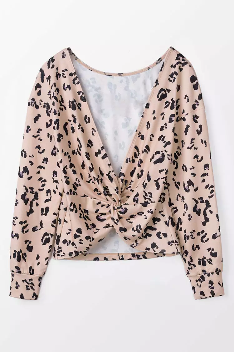 Cupshe Urban Jungle Leopard Drop Shoulder Sweatshirt 2 Cupshe Urban Jungle Leopard Drop Shoulder Sweatshirt - Image 2