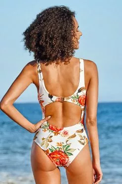 Cupshe Romantic White Floral One-Piece Swimsuit -Deals Cupshe Store 2 d9d994cd e35d 48f9 b712 7c56fc781f26