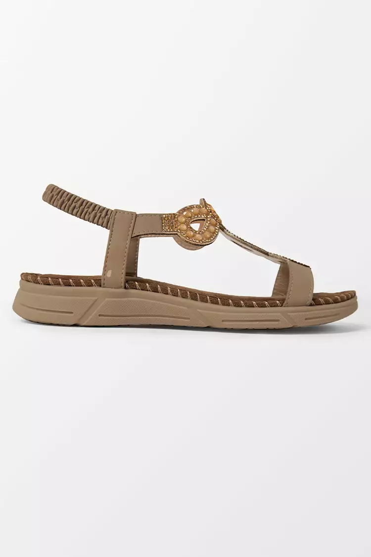 Cupshe Baja Open Toe Rhinestone Flat Sandals 2 Cupshe Baja Open Toe Rhinestone Flat Sandals - Image 2