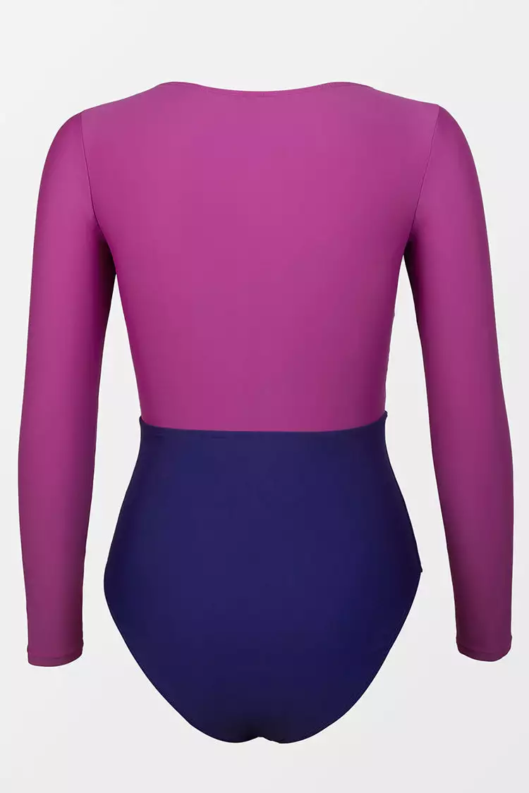 Cupshe Kaylin Color Block Cut Out Long Sleeve One Piece Swimsuit 4 Cupshe Kaylin Color Block Cut Out Long Sleeve One Piece Swimsuit - Image 4