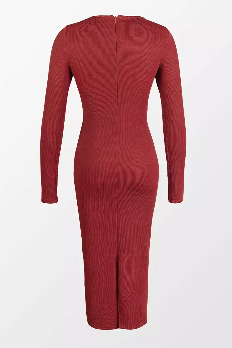 Cupshe Stacy Red V-neck Split Maxi Dress 2 Cupshe Stacy Red V-neck Split Maxi Dress - Image 2