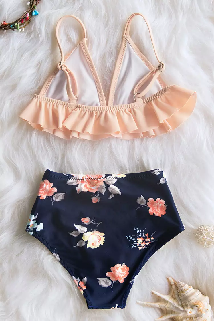 Cupshe Pink Ruffle Bikini with High Waist Bottom for Toddler Girls and Girls 5 Cupshe Pink Ruffle Bikini with High Waist Bottom for Toddler Girls and Girls - Image 5