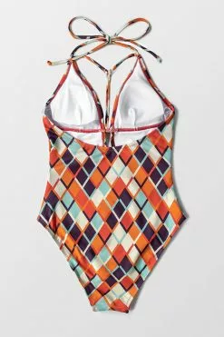 Cupshe Geometric Print Plunging Neckline One Piece Swimsuit -Deals Cupshe Store 2 e63584d0 4c38 4ddd 9204 38cec7732f6f