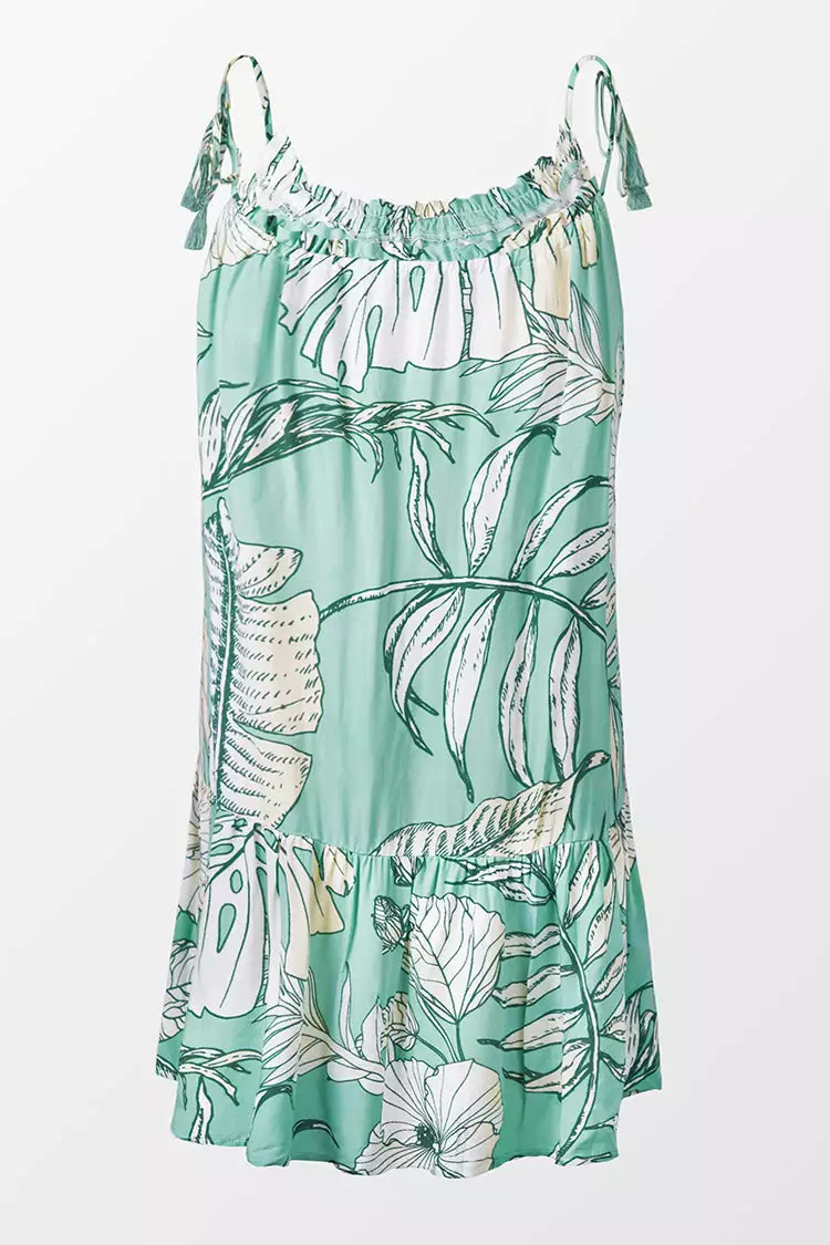 Cupshe Emmeline Leafy Ruffle Loose Waisted Drawstring Slip Dress 2 Cupshe Emmeline Leafy Ruffle Loose Waisted Drawstring Slip Dress - Image 2