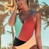 Cupshe Colorblocked V-Neck One Piece Swimsuit