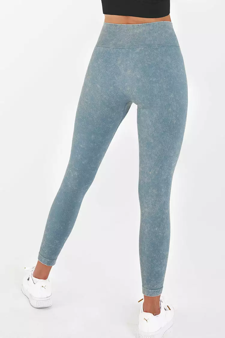 Cupshe Perfectly Blue High Waisted Leggings 2 Cupshe Perfectly Blue High Waisted Leggings - Image 2
