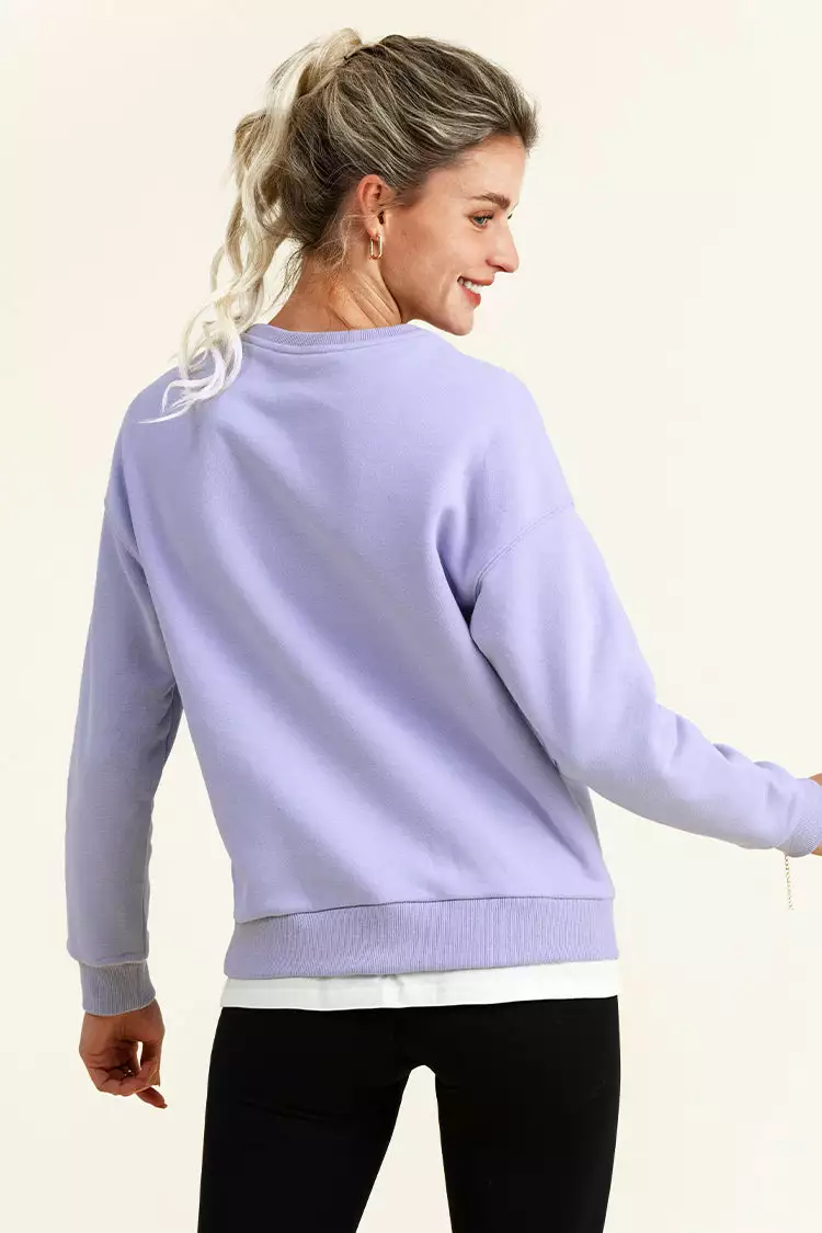Cupshe Last Dance Purple Crewneck Sweatshirt 2 Cupshe Last Dance Purple Crewneck Sweatshirt - Image 2