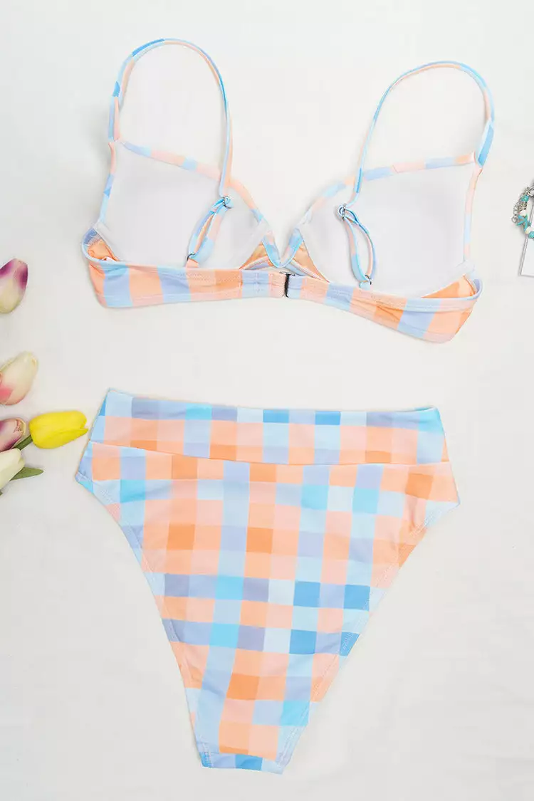 Cupshe Jaida Checkered V Wired Underwire Bikini 4 Cupshe Jaida Checkered V Wired Underwire Bikini - Image 4