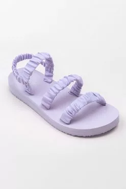 Cupshe Tutti Purple Ruched Ankle Strap Sandals