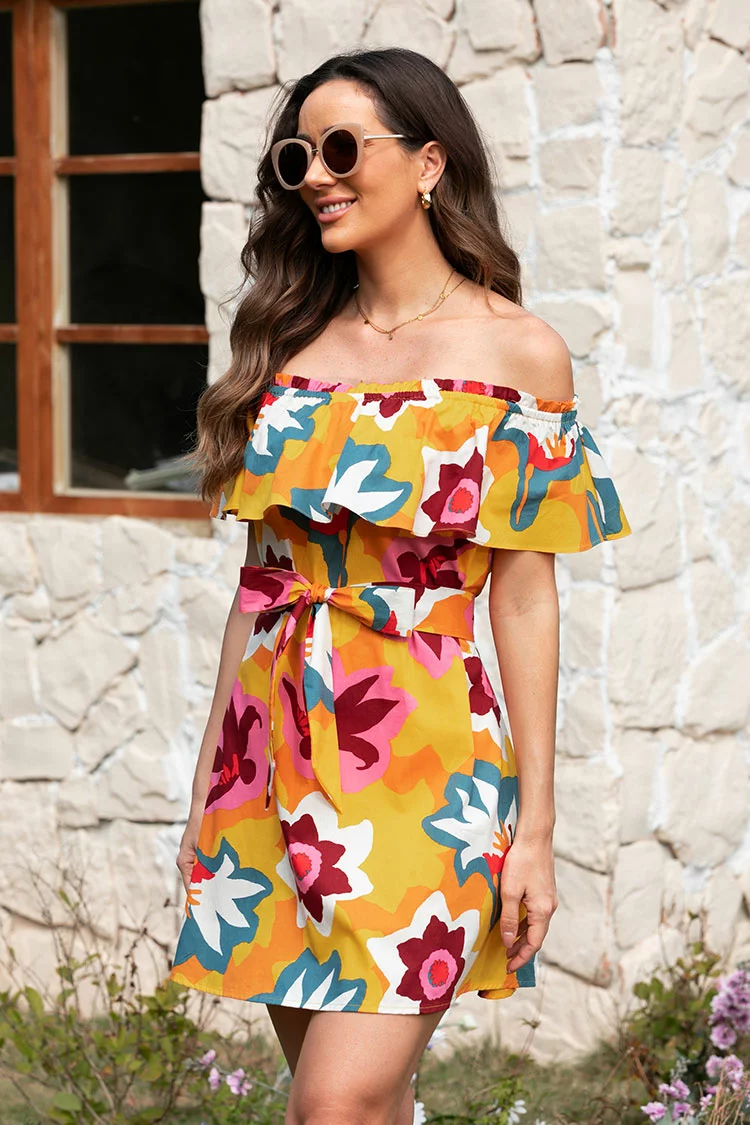 Cupshe Marlene Floral Ruffle Off Shoulder Dress 2 Cupshe Marlene Floral Ruffle Off Shoulder Dress - Image 2
