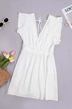 Cupshe Aniyah White Plunge Ruffle Cover Up 7 Cupshe Aniyah White Plunge Ruffle Cover Up -Deals Cupshe Store 2 f9c18154 4a6e 431f 8037 816df12e1d73