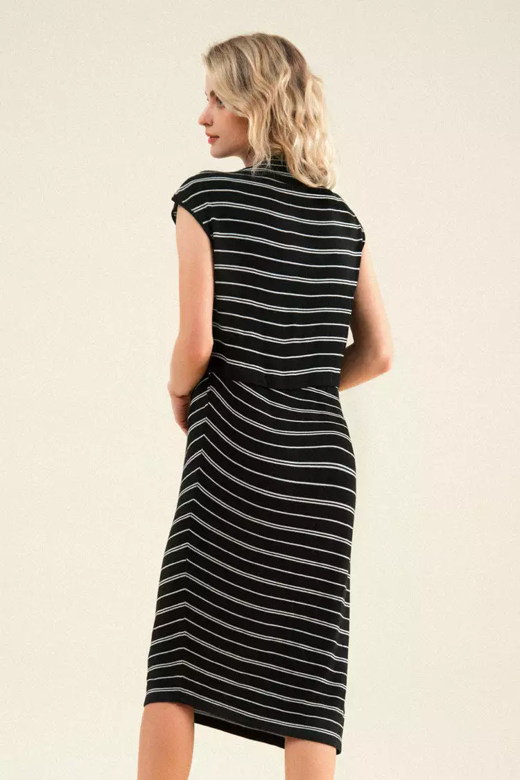 Cupshe Tuesday Striped Cap Sleeve Midi Dress 2 Cupshe Tuesday Striped Cap Sleeve Midi Dress - Image 2