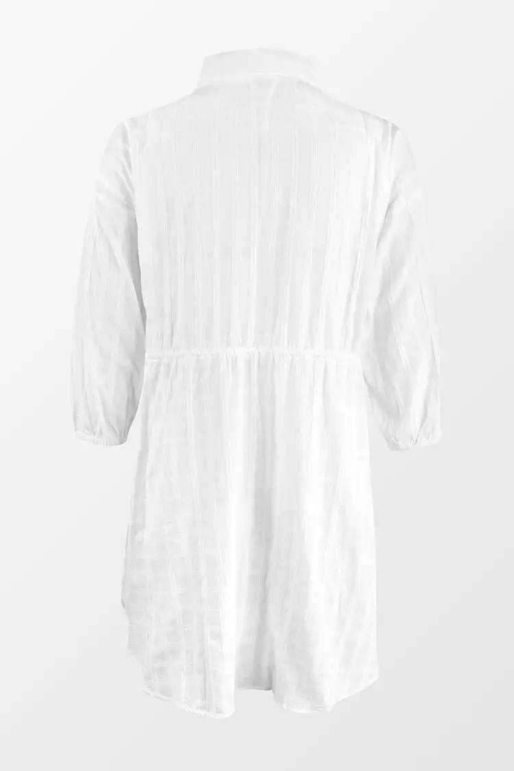 Cupshe Caleigh Shirt Collar Drawstring Waist Cover Up 2 Cupshe Caleigh Shirt Collar Drawstring Waist Cover Up - Image 2